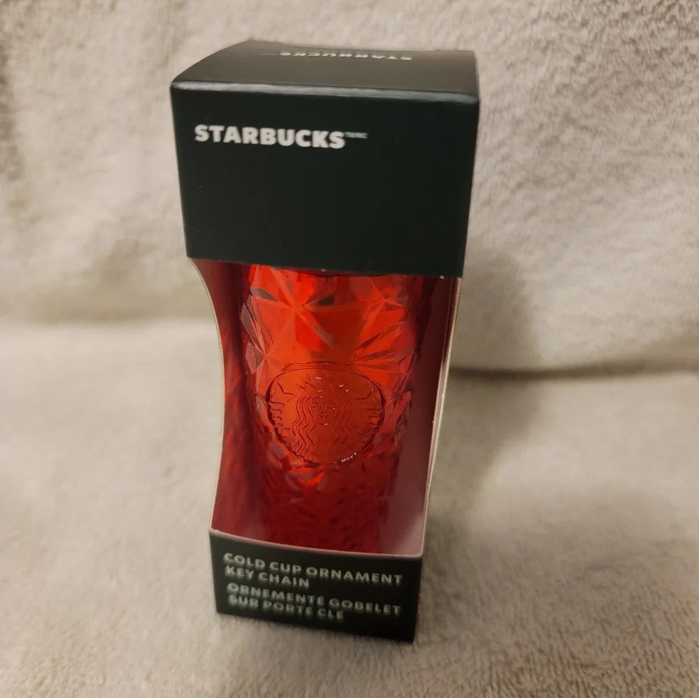 Starbucks 2023 Winter Cold Cup Ornament Key Chain Red